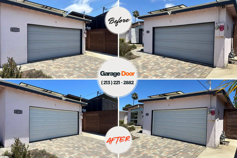 Before and after: garage door repair Hermann, MO